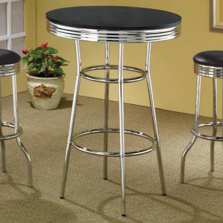 Cleveland 50's Soda Fountain Bar Table with Black Top