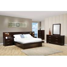 Jessica King Platform Bed with Rail Seating and Lights